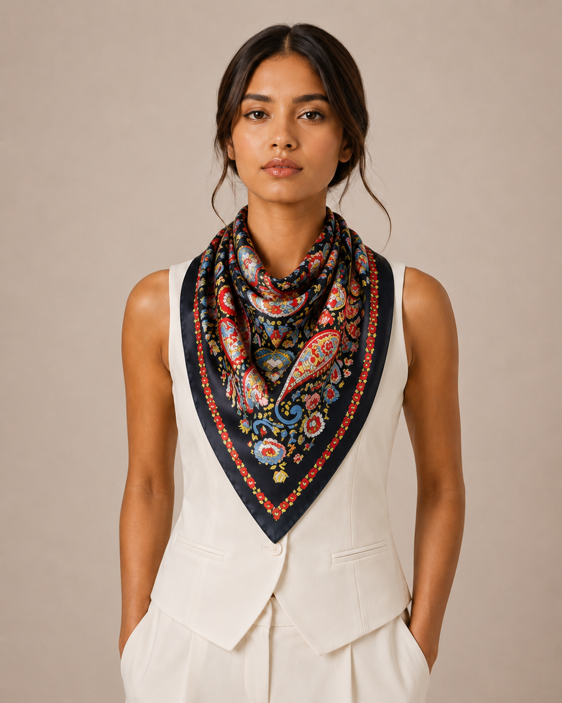 Paisley Print Square Scarf