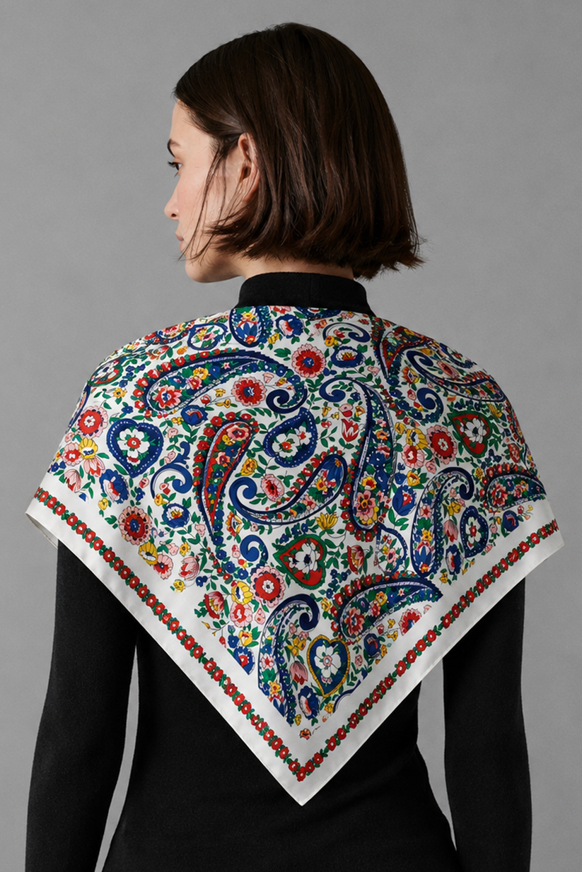 Paisley Print Square Scarf