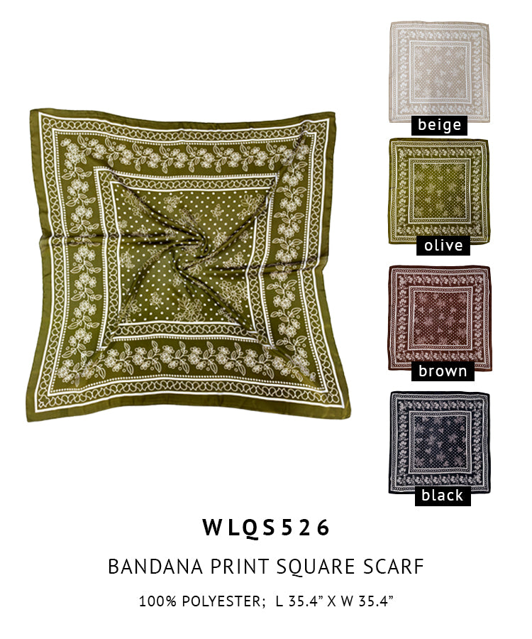 Bandana Print Square Scarf