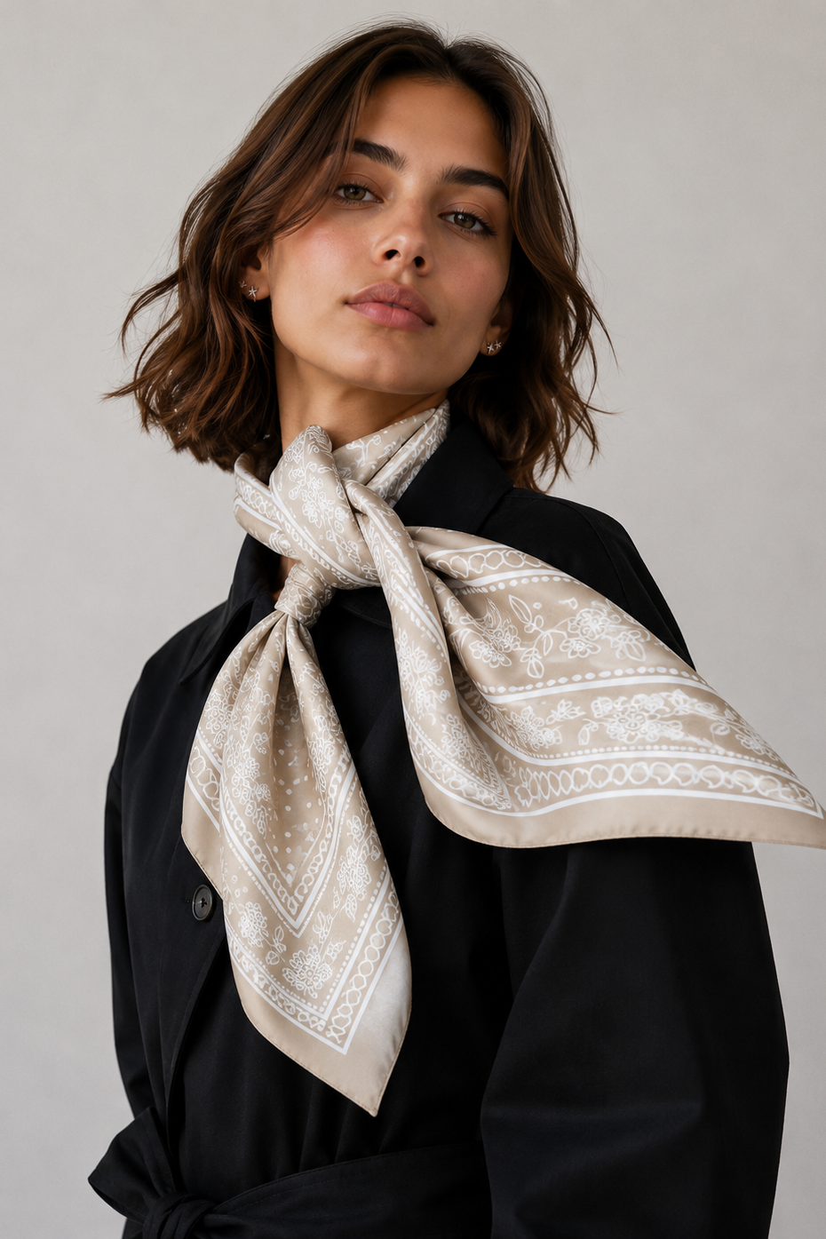 Bandana Print Square Scarf