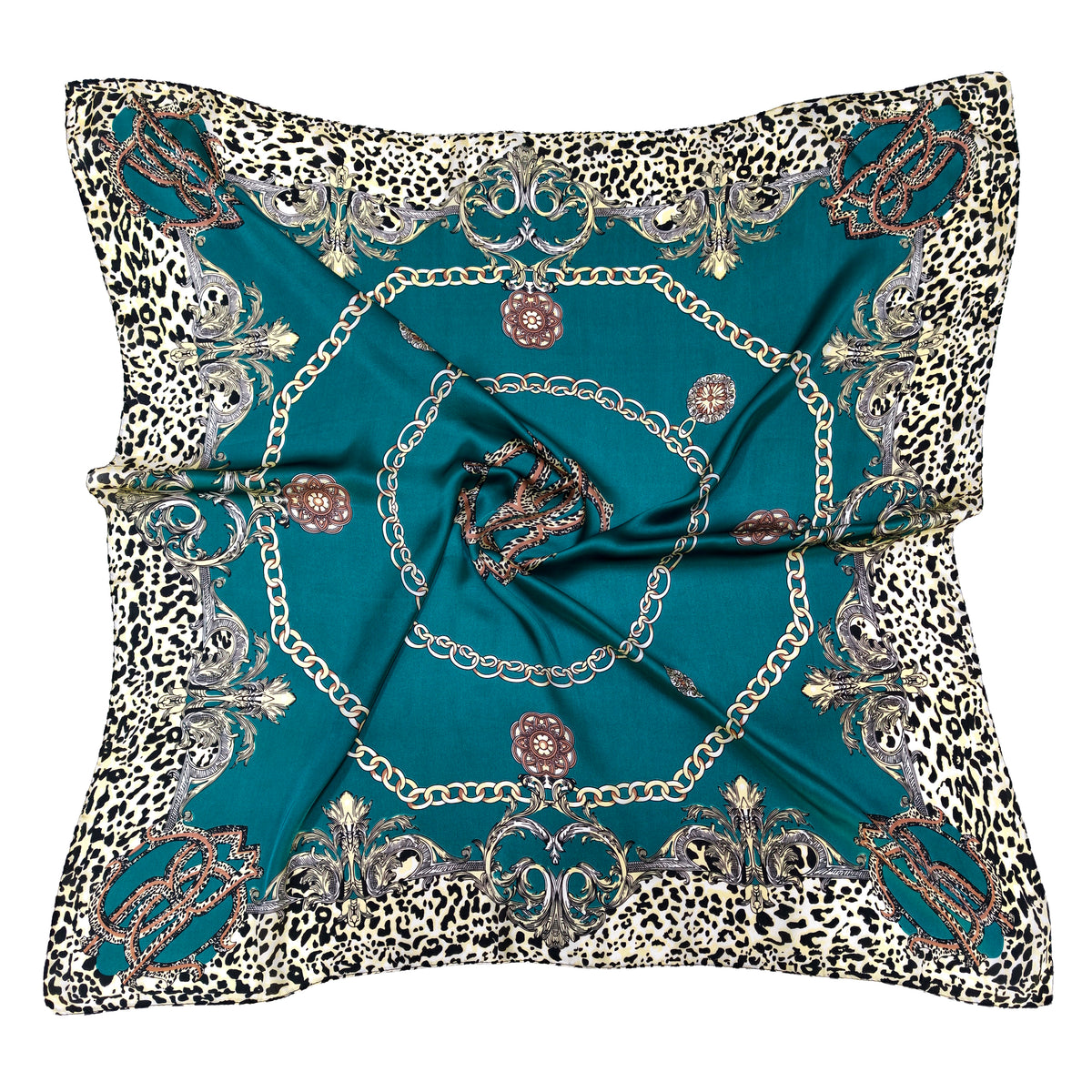 Chain Print Square Scarf