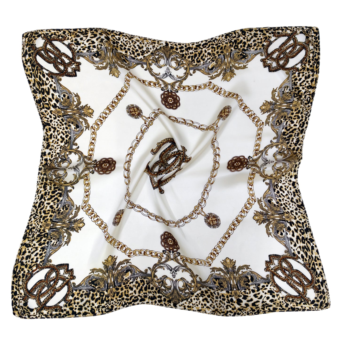 Chain Print Square Scarf