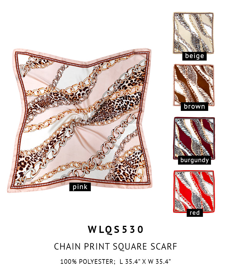 Chain Print Square Scarf
