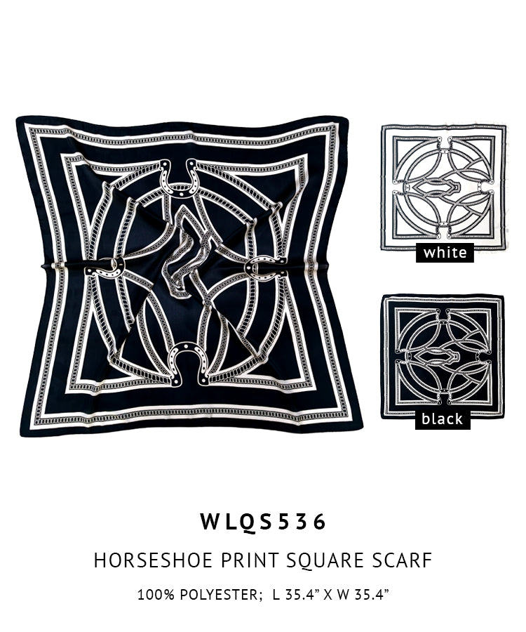 Horseshoe Print Square Scarf