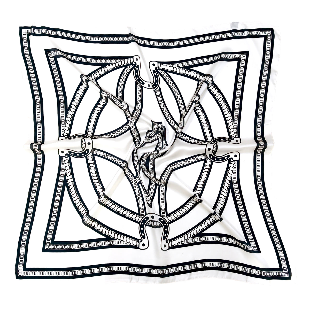 Horseshoe Print Square Scarf