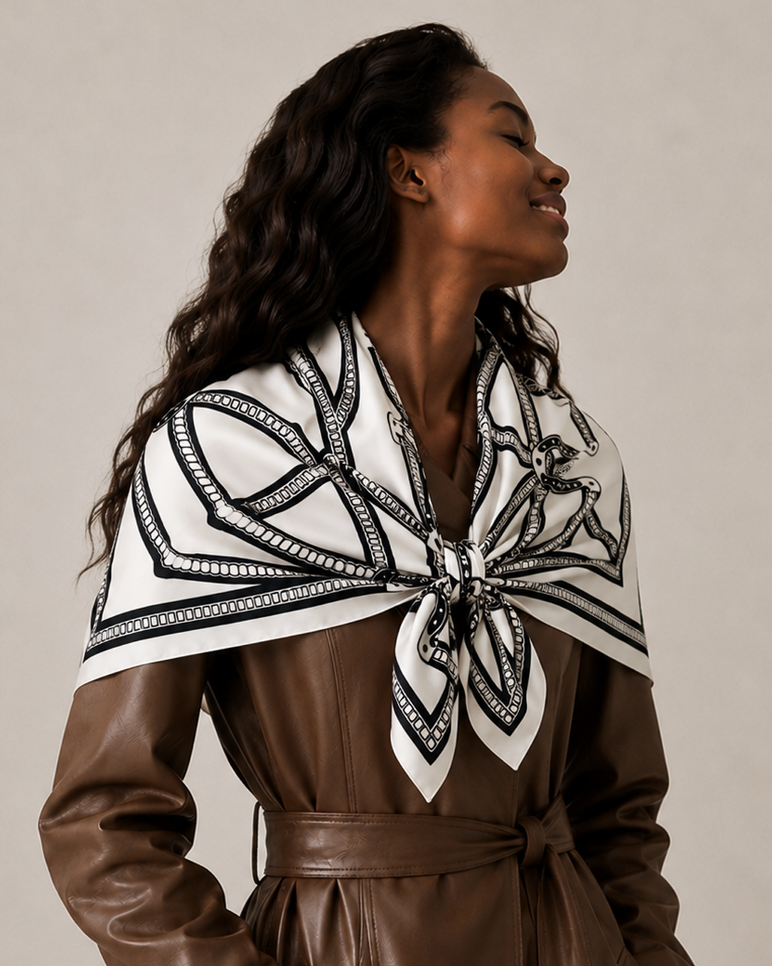 Horseshoe Print Square Scarf