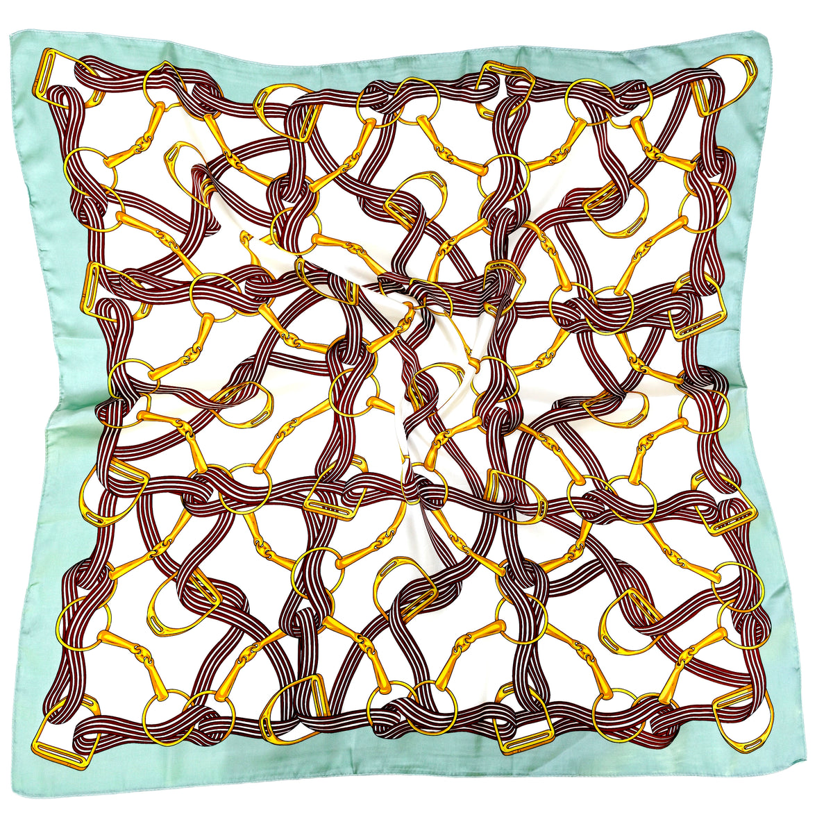 Horseshoe Motif Print Square Scarf