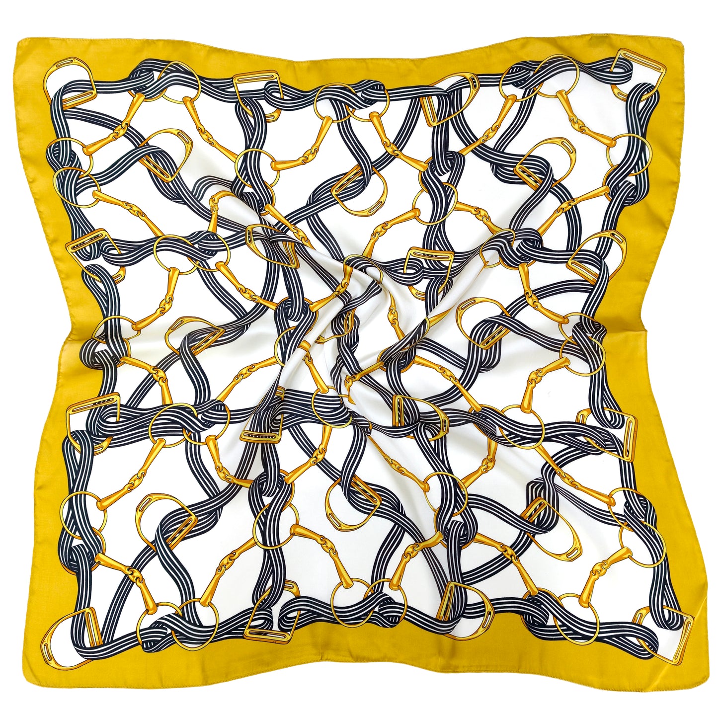 Horseshoe Motif Print Square Scarf