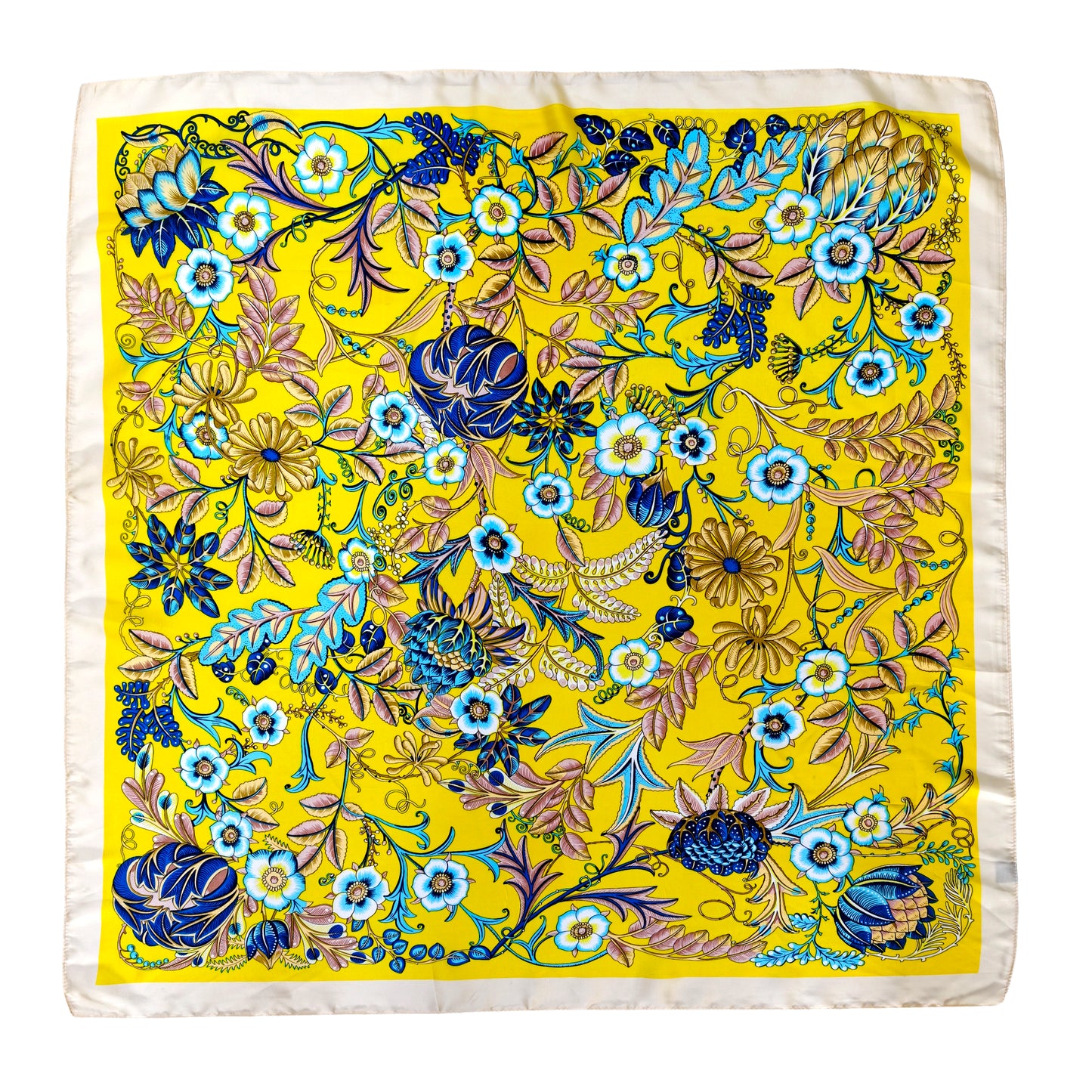 Bright Flower Print Square Scarf