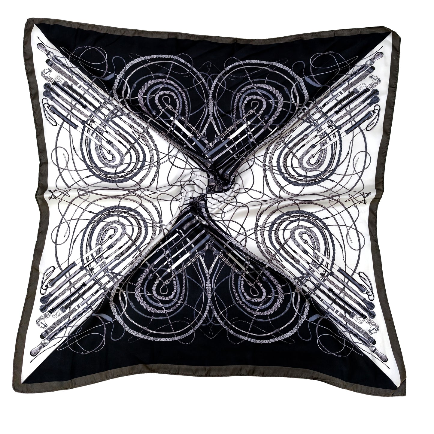 Riding Crop Print Square Scarf