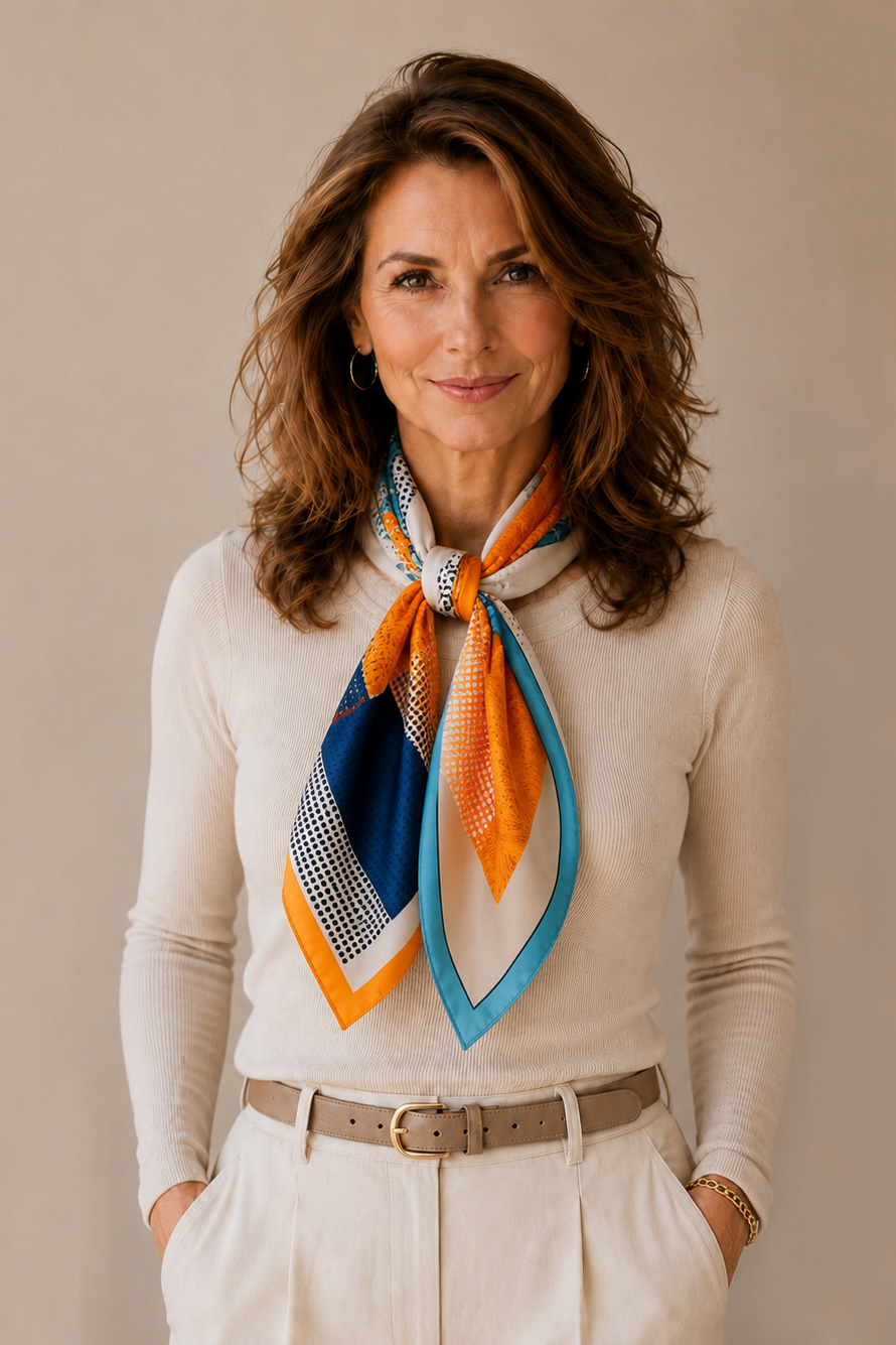 Abstract Print Square Scarf
