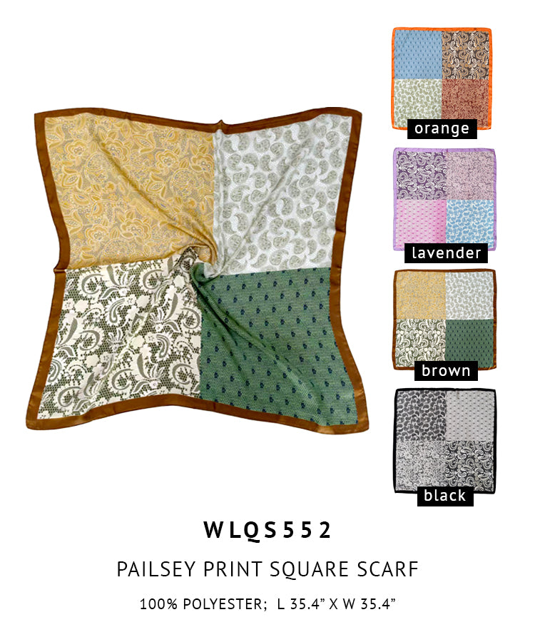 Paisley Print Square Scarf