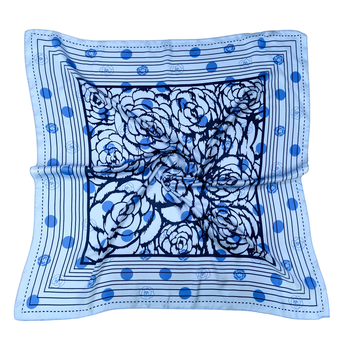 Rose Border Print Square Scarf