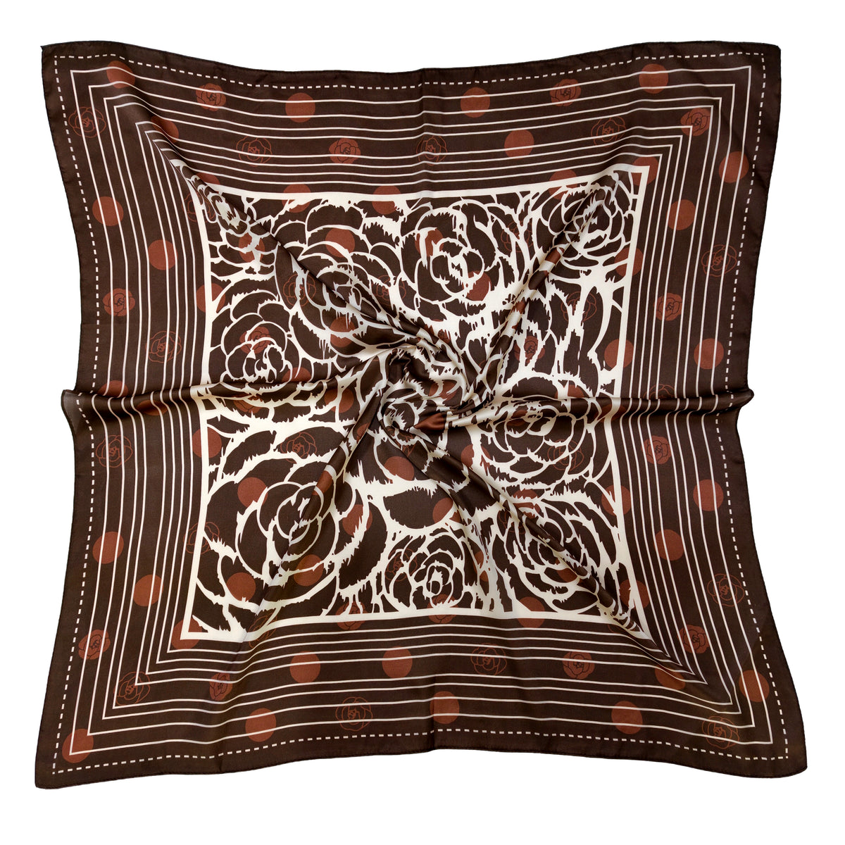 Rose Border Print Square Scarf
