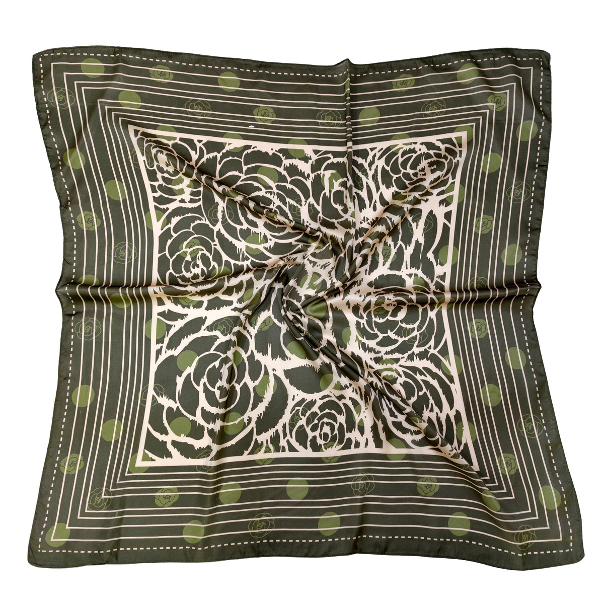 Rose Border Print Square Scarf