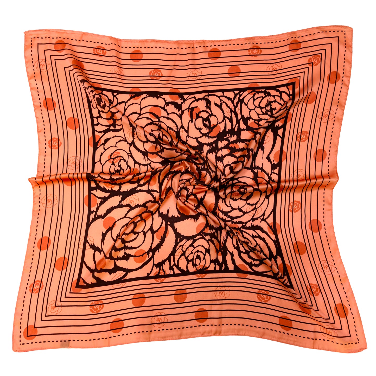 Rose Border Print Square Scarf