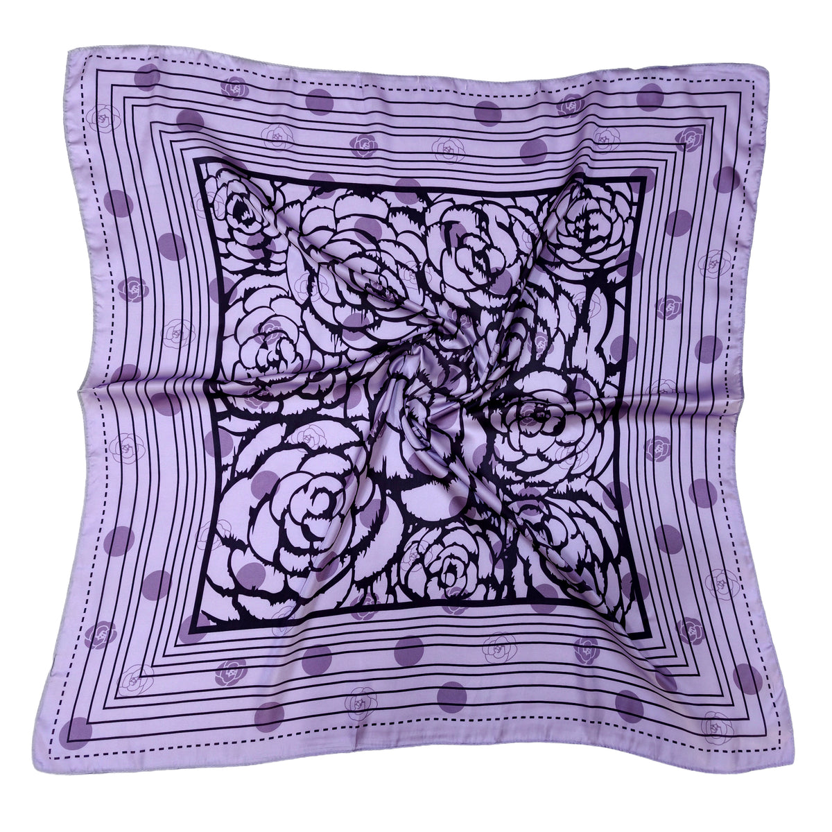 Rose Border Print Square Scarf