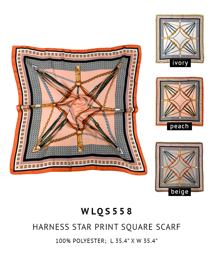 Harness Star Print Square Scarf