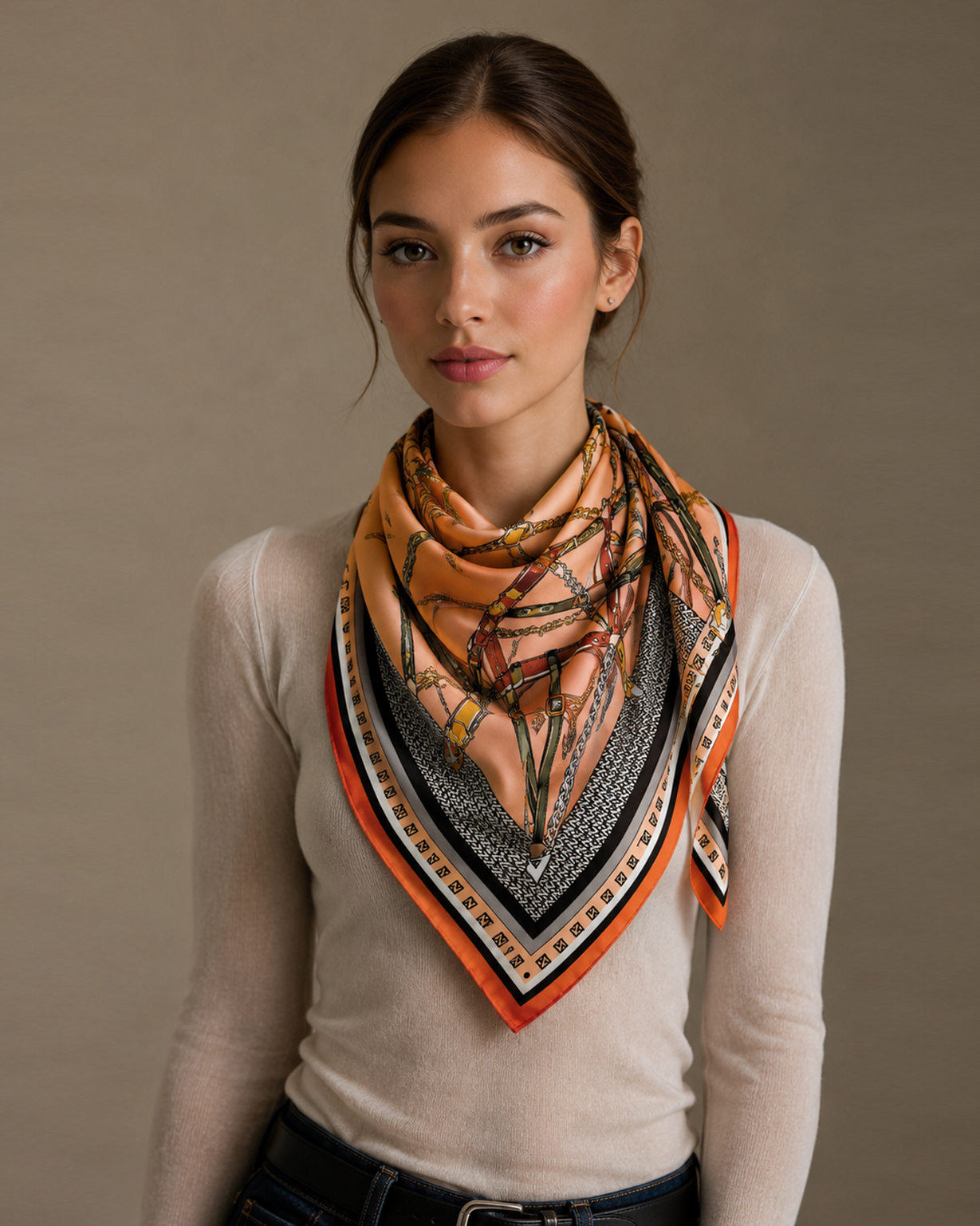 Harness Star Print Square Scarf