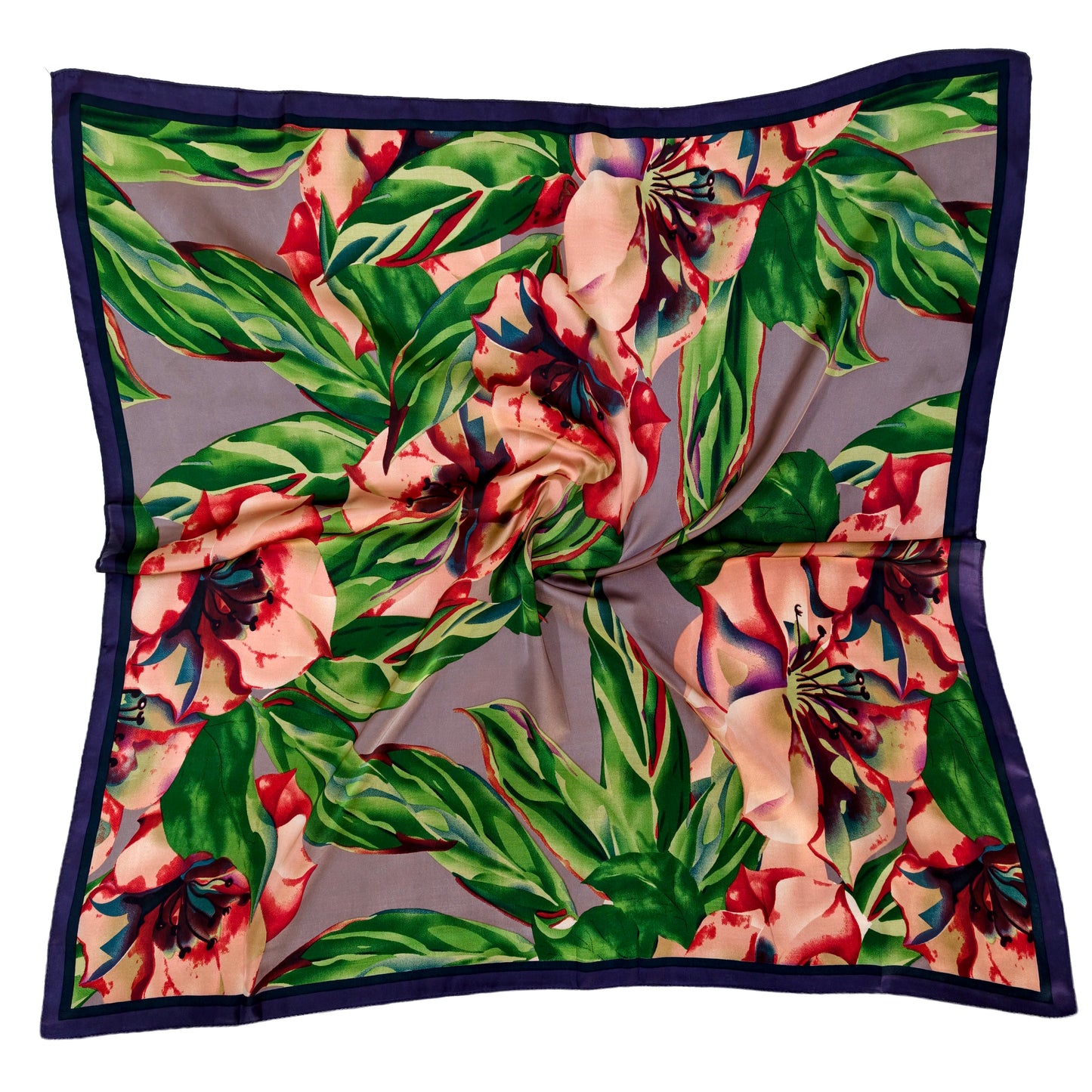 Abstract Flower Print Square Scarf