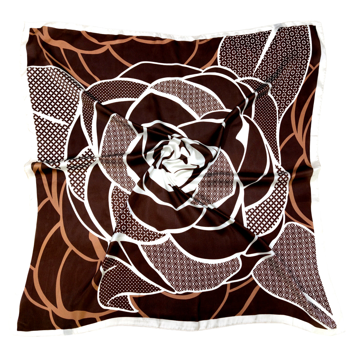 Giant Rose Print Square Scarf