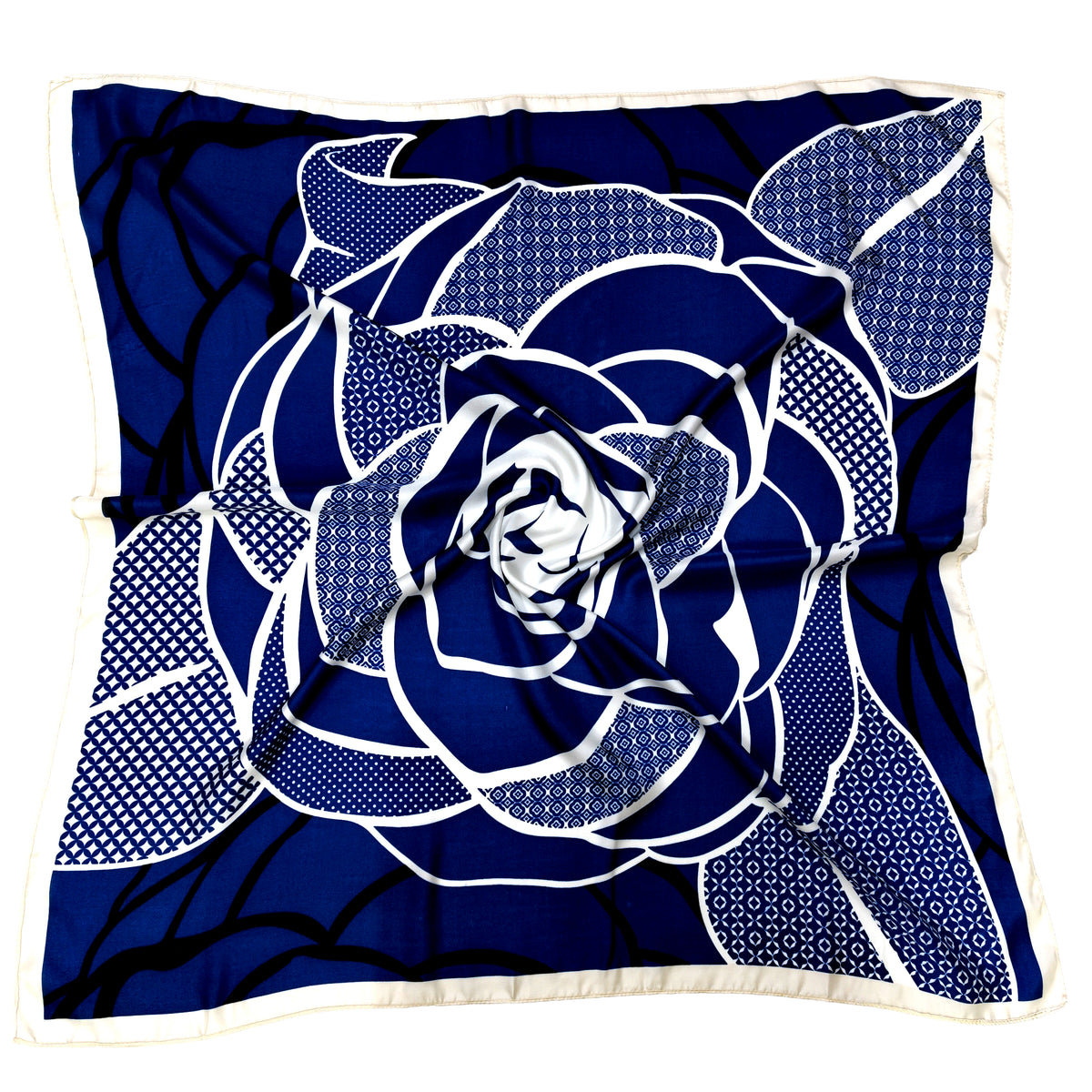 Giant Rose Print Square Scarf
