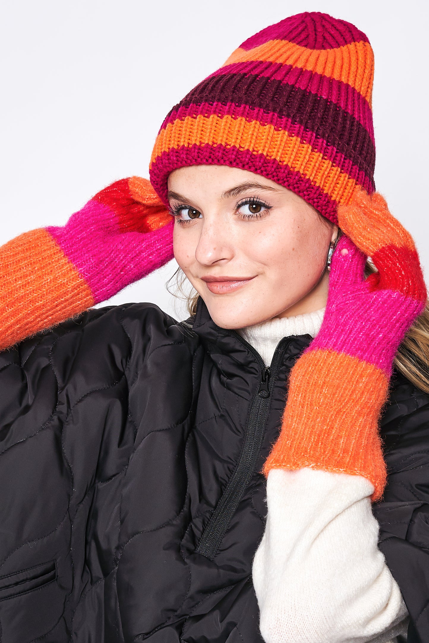 Multi Stripe Cuff Beanie