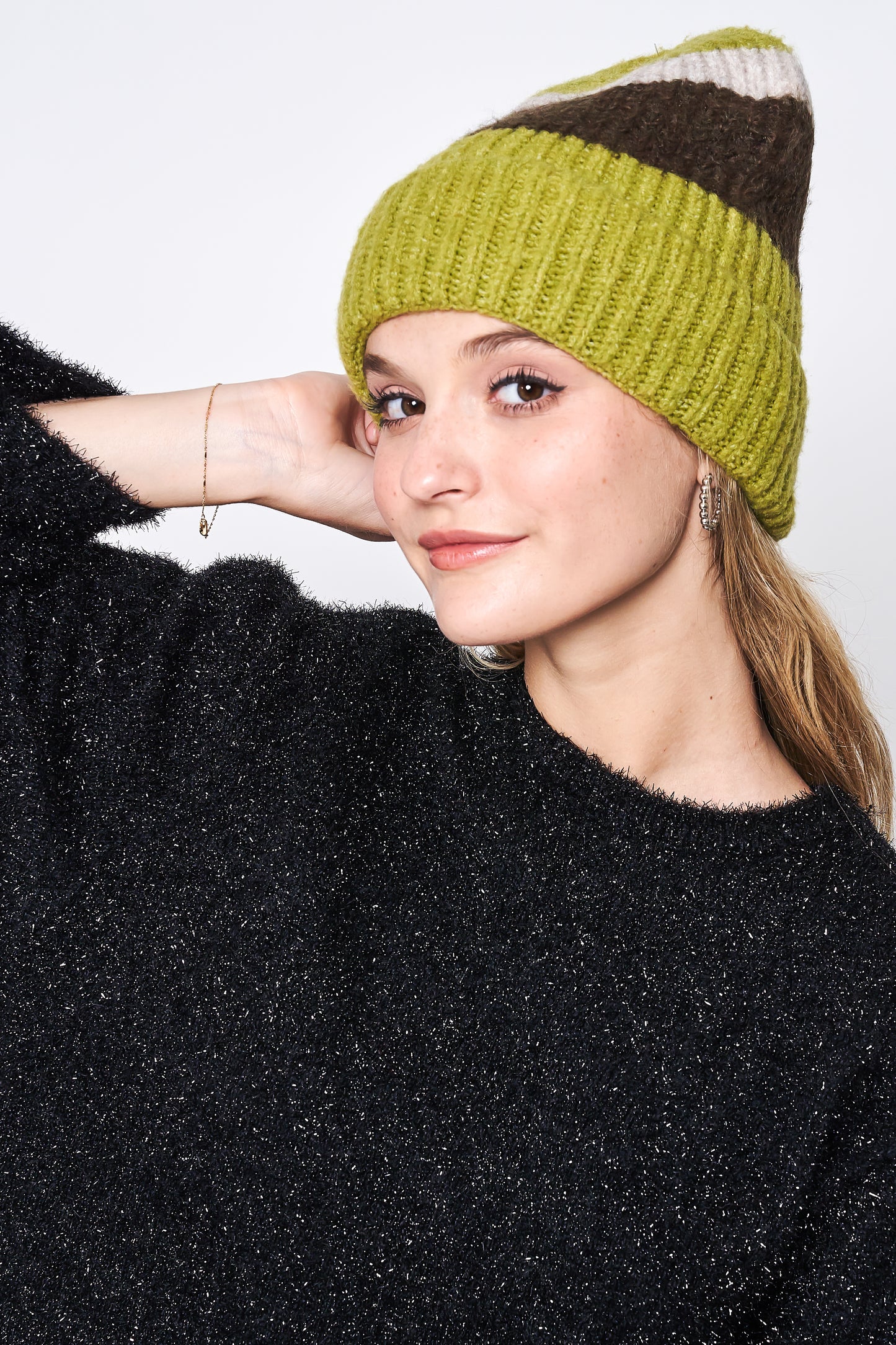 Colorblocked Stripe Beanie