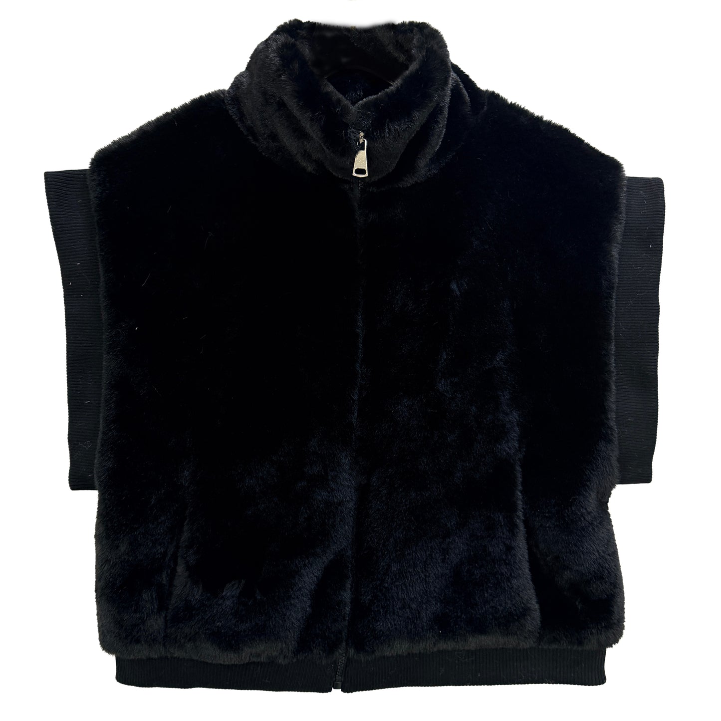 Faux Fur Rib Sleeve Vest