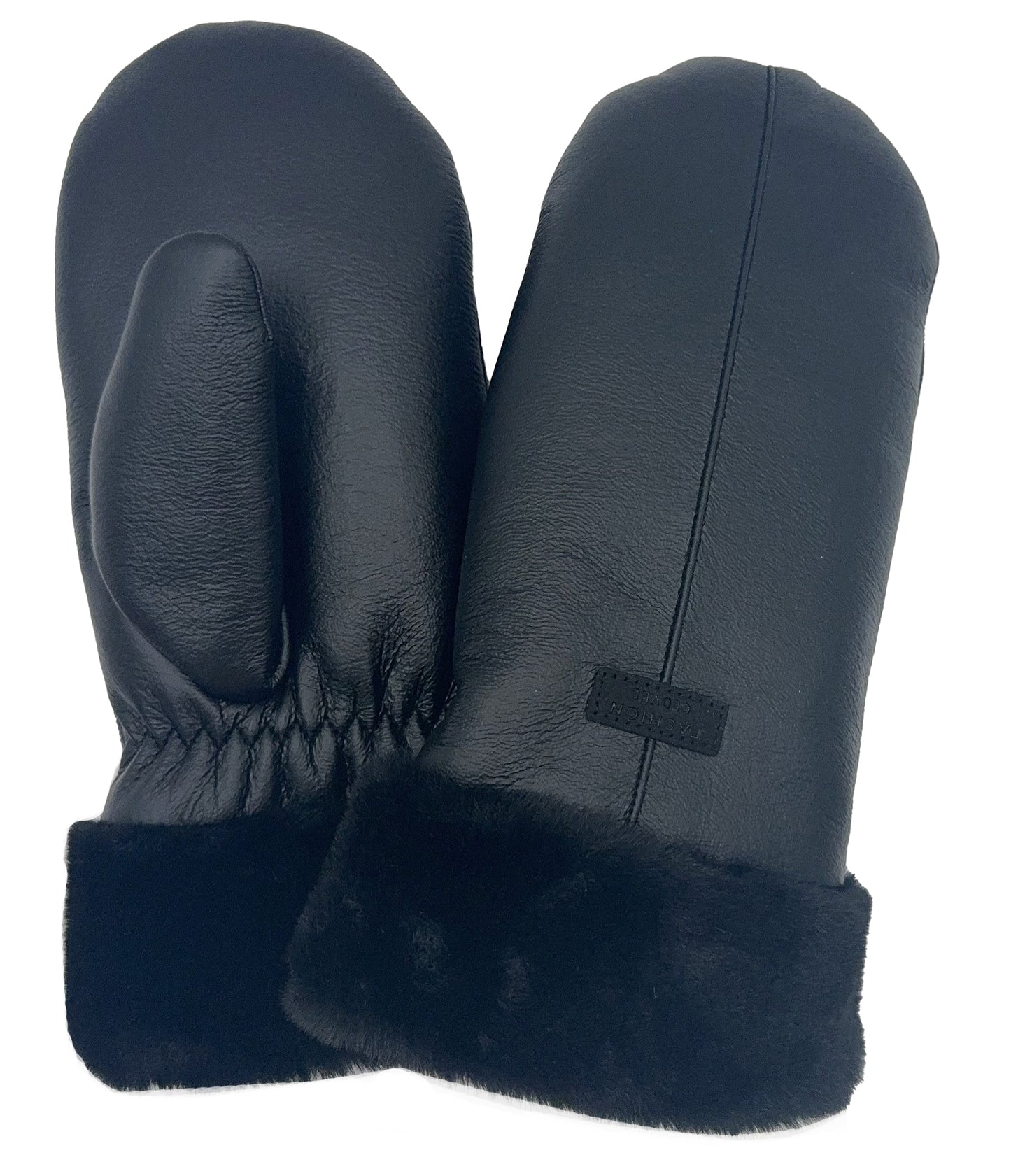 Faux Leather Mittens