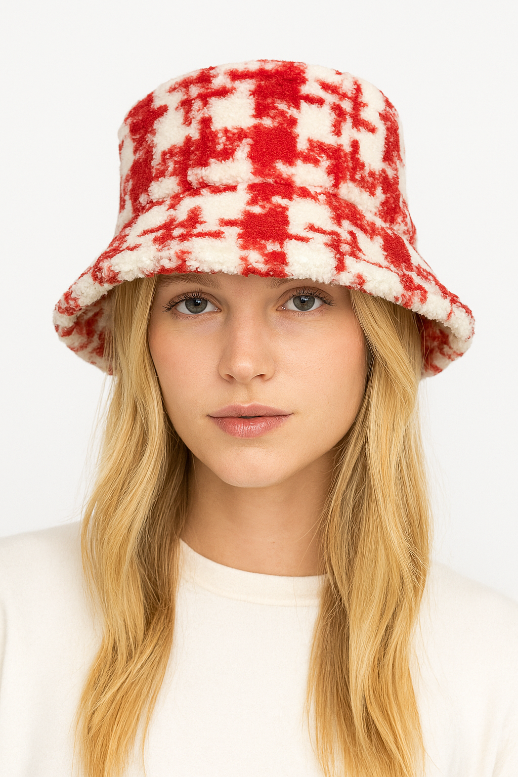 Plaid Sherpa Bucket Hat