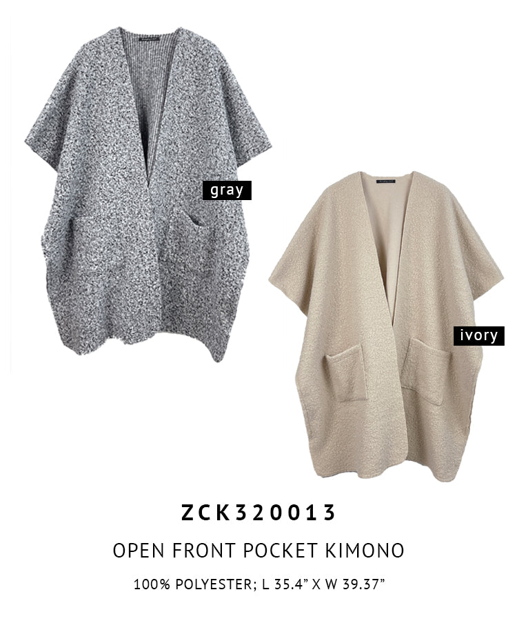 Open Front Pocket Kimono