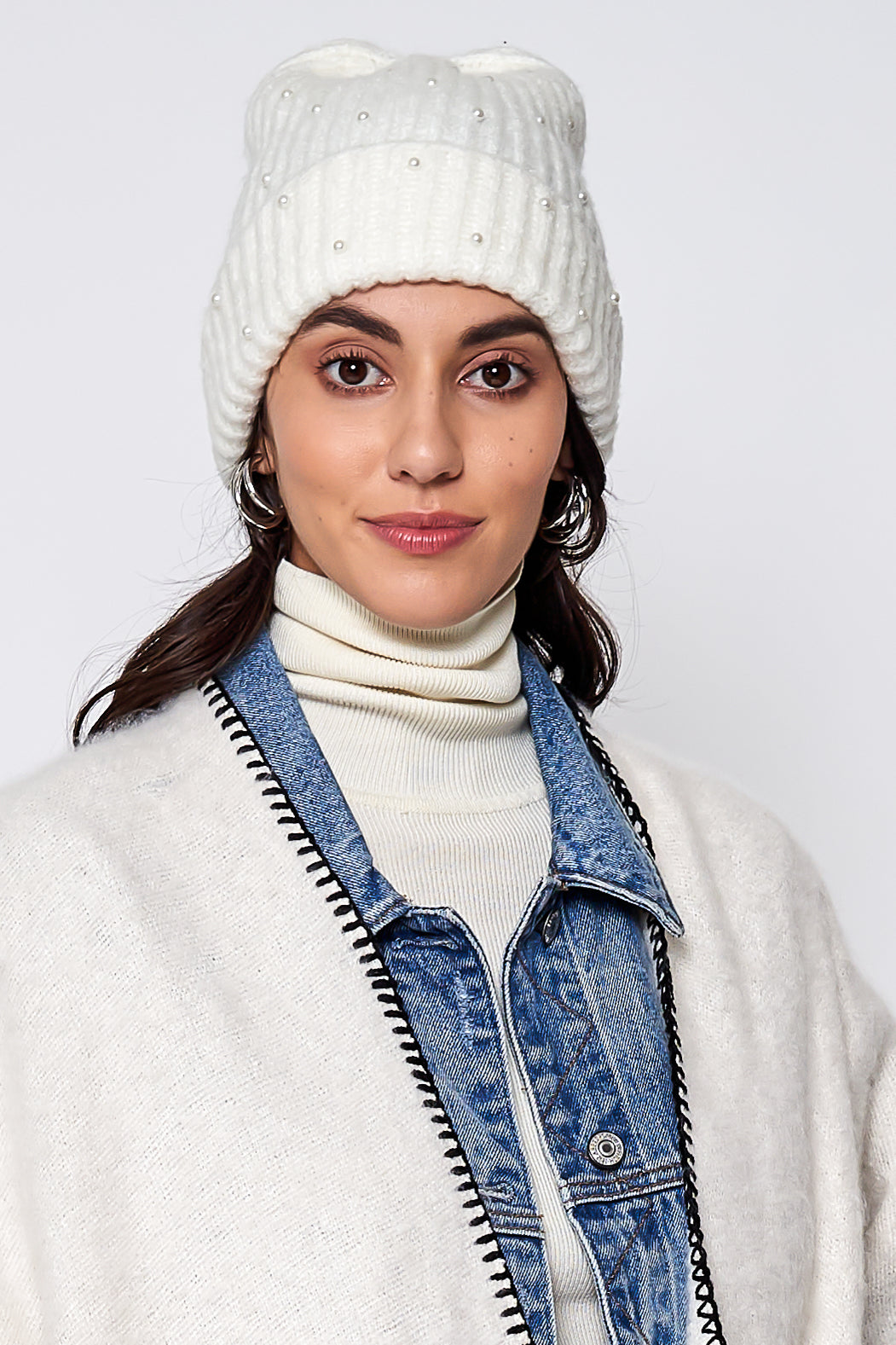 Pearl Embellished Beanie