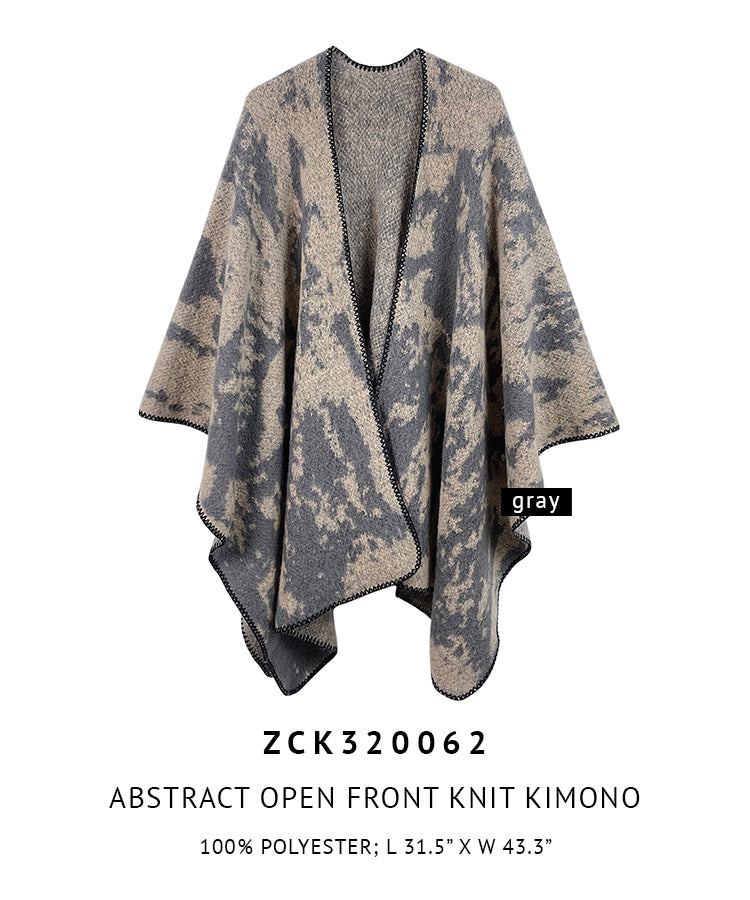 Abstract Open Front Knit Kimono