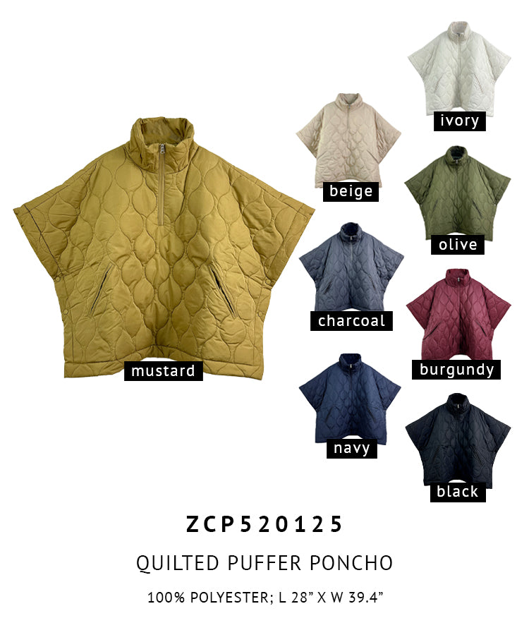 Quilted Puffer Poncho