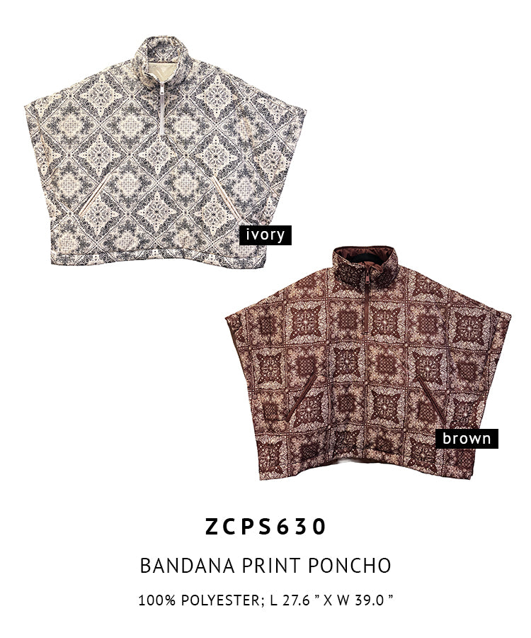 Bandana Print Poncho