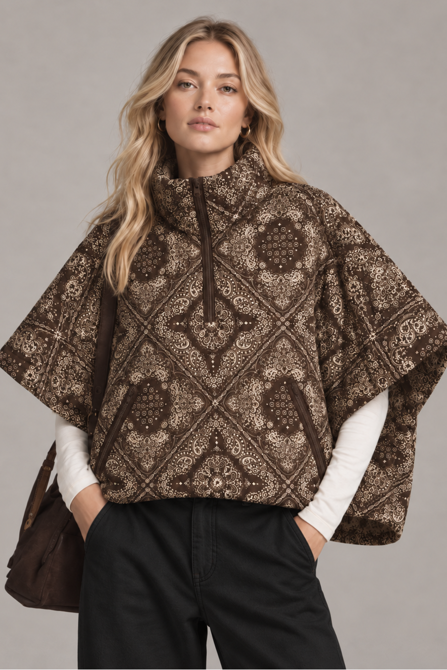 Bandana Print Poncho