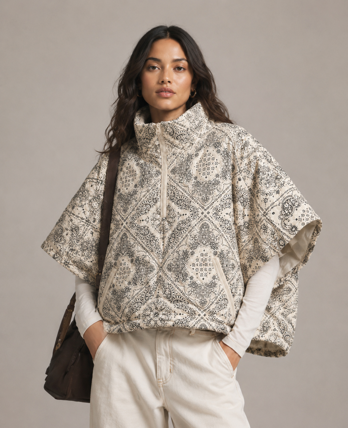 Bandana Print Poncho