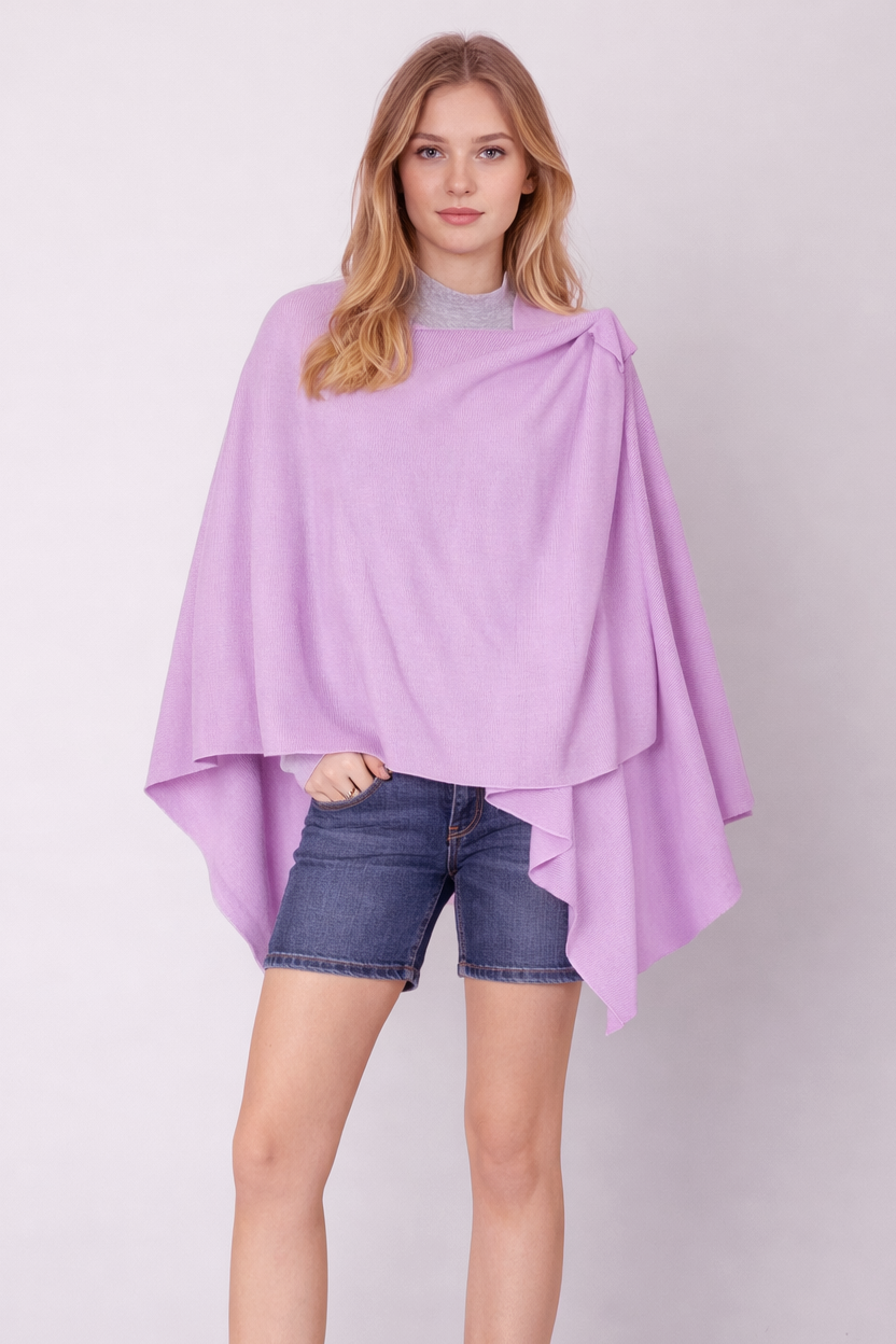 Solid Ruana With Shoulder Strap