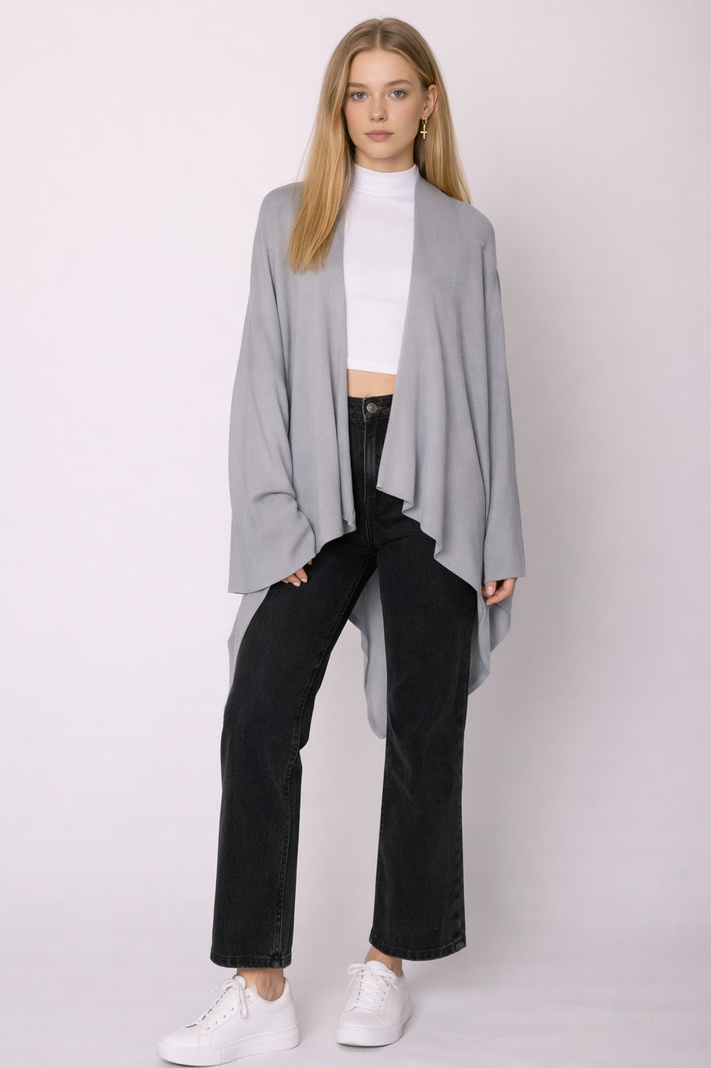 Solid Ruana With Shoulder Strap