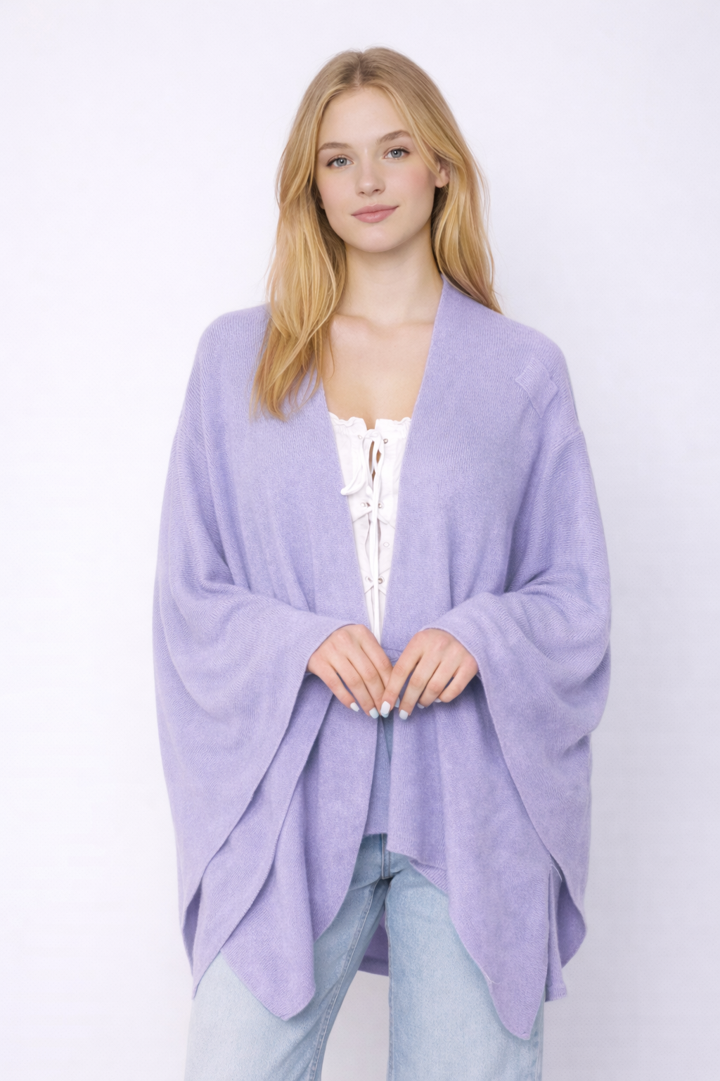 Solid Ruana With Shoulder Strap