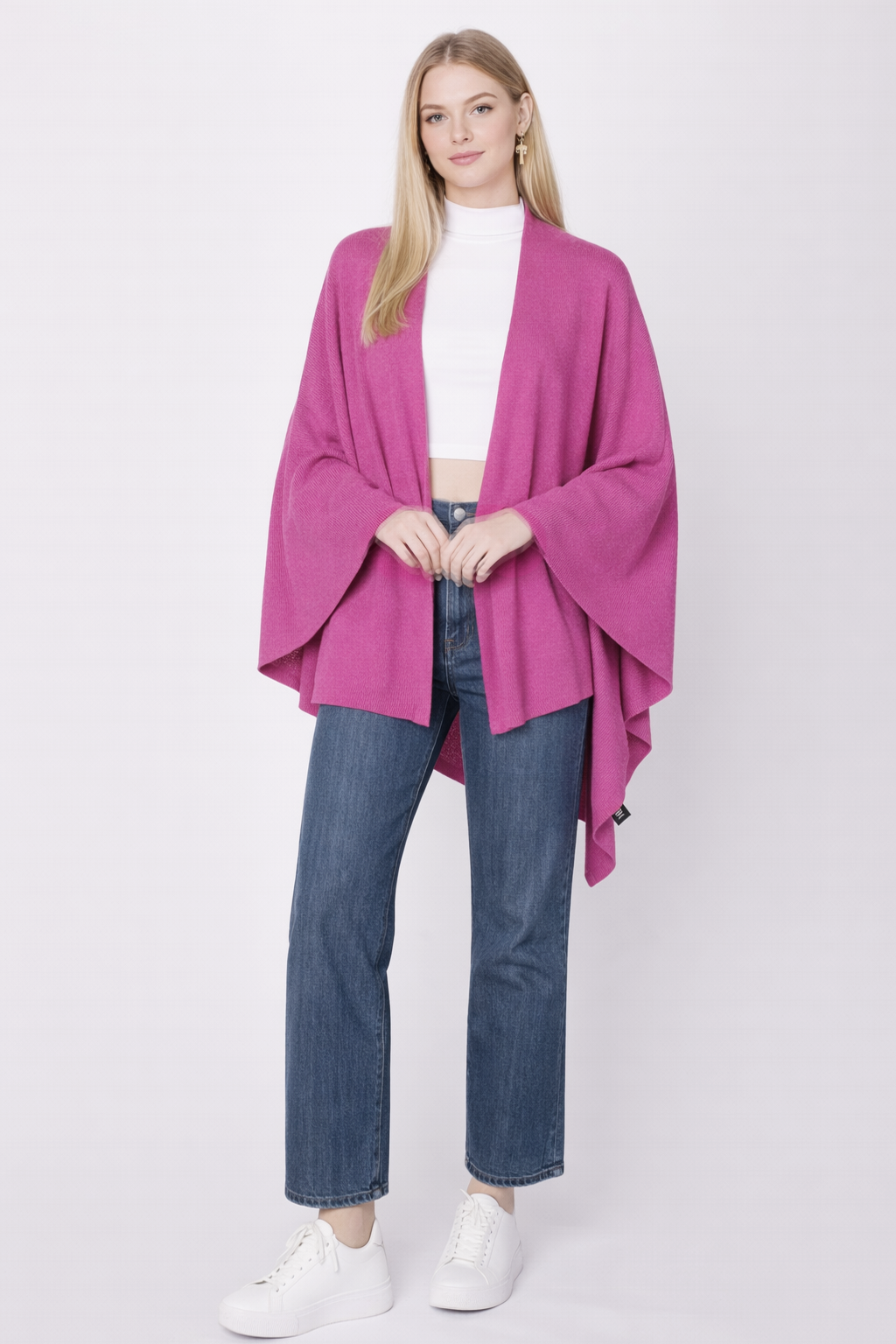 Solid Ruana With Shoulder Strap