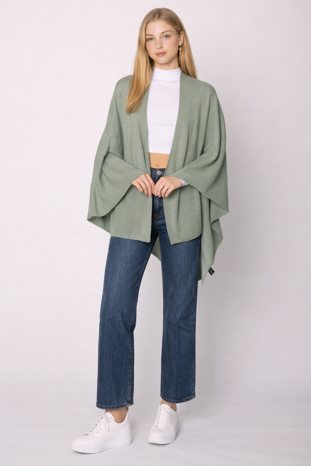 Solid Ruana With Shoulder Strap