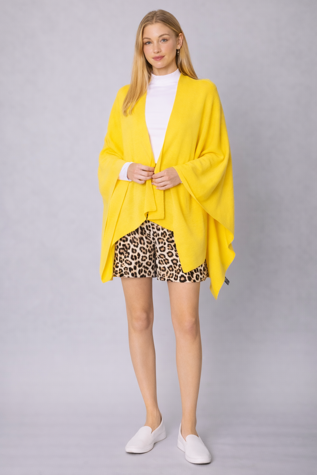 Solid Ruana With Shoulder Strap