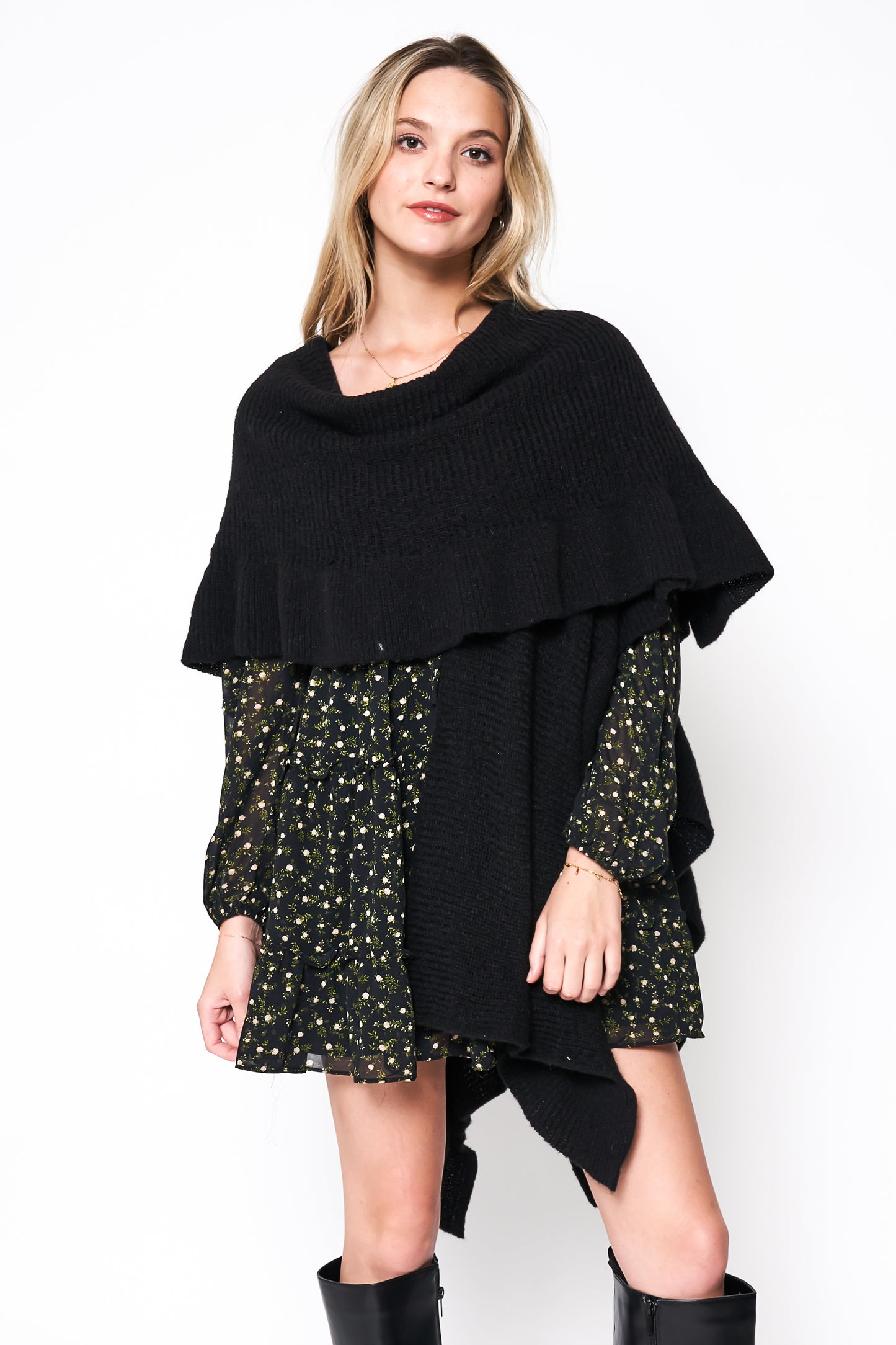 Ruffle Sleeve Knit Kimono