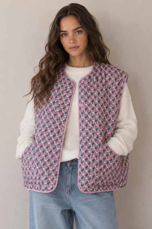 Print Padded Vest