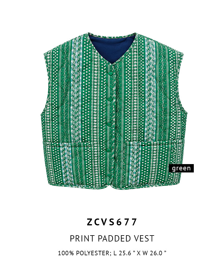 Print Padded Vest