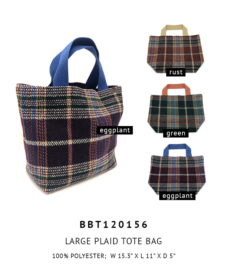 Shop for KW Fashion Large Plaid Tote Bag at doeverythinginloveny.com wholesale fashion accessories