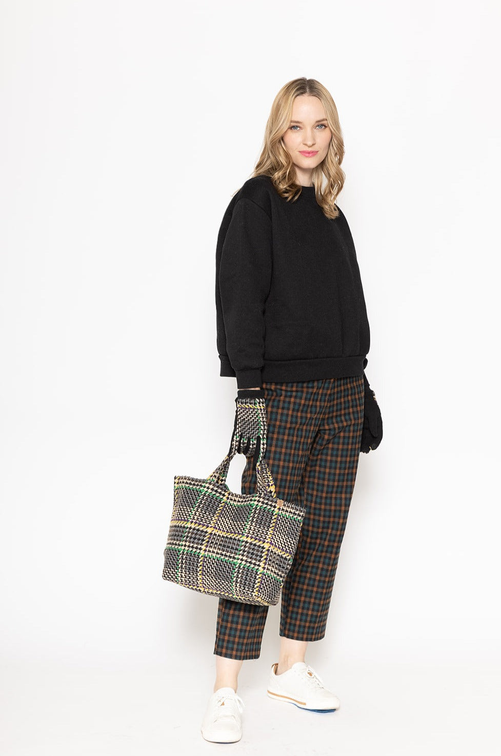 Large Plaid Tote Bag