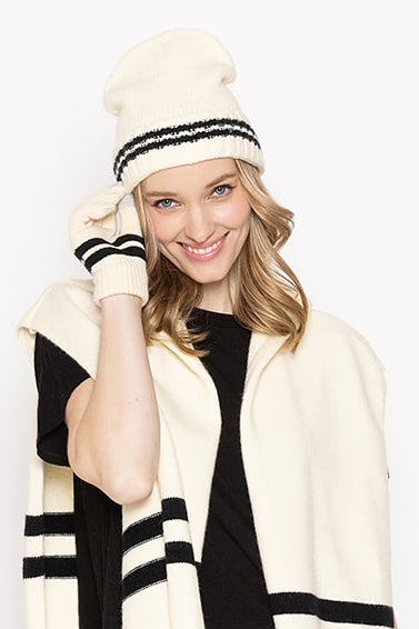 Stripe Knit Cuff Beanie